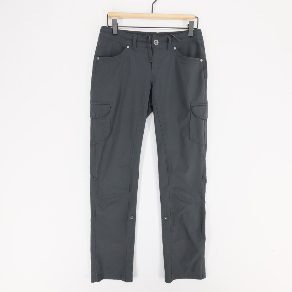 Kuhl Freeflex Pants Womens 2 Dark Gray Cargo Roll Up Hiking Outdoor